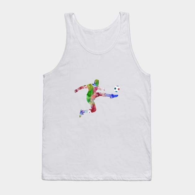 Man Soccer Player Tank Top by RosaliArt